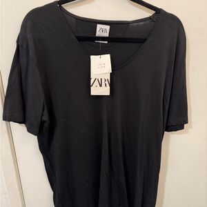 Zara Charcoal Crew Neck Tee